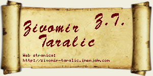 Živomir Taralić vizit kartica